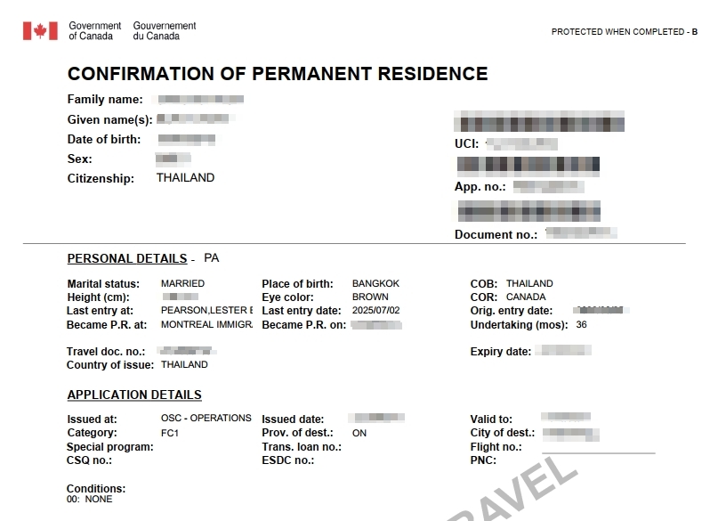 Confirmation of Permanent Residence