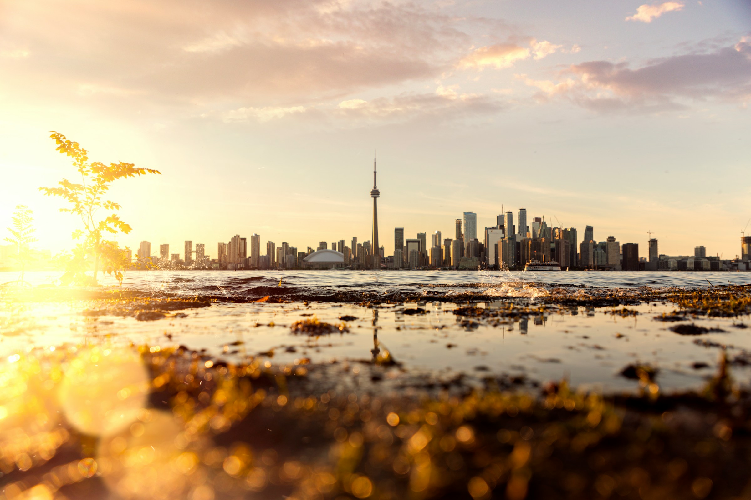 Toronto skyline at sunset